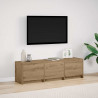 Szafka RTV z LED z szufladą Dąb rzemieślniczy 140 x 34 x 40 cm