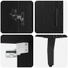 Highboard 2 pcs Czarny Dąb Drewno inżynieryjne i szkło