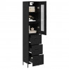 Highboard Czarny Dąb 34,5 x 34 x 180 cm Materiał drewnopochodny