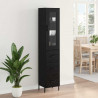 Highboard Czarny Dąb 34,5 x 34 x 180 cm Materiał drewnopochodny