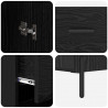 Highboard Czarny Dąb 34,5 x 34 x 180 cm Materiał drewnopochodny