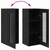 Highboard Czarny Dąb 34,5 x 34 x 180 cm Materiał drewnopochodny