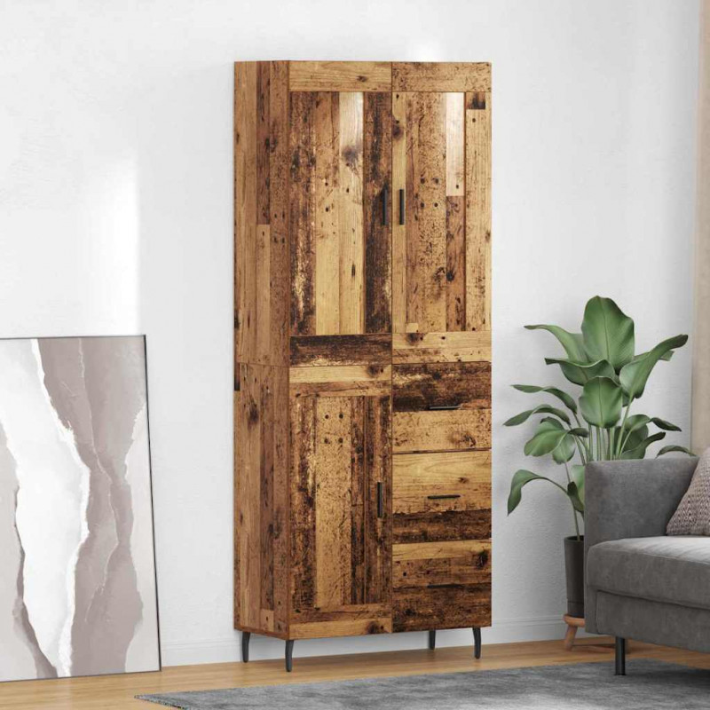 Highboard z szufladą 2 pcs Stare drewno Materiał drewnopochodny