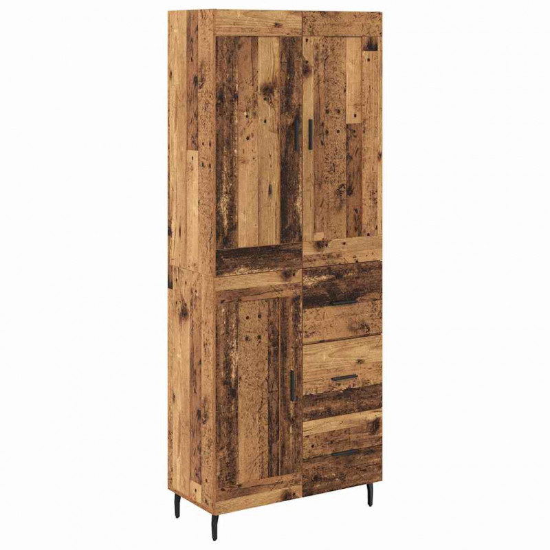 Highboard z szufladą 2 pcs Stare drewno Materiał drewnopochodny