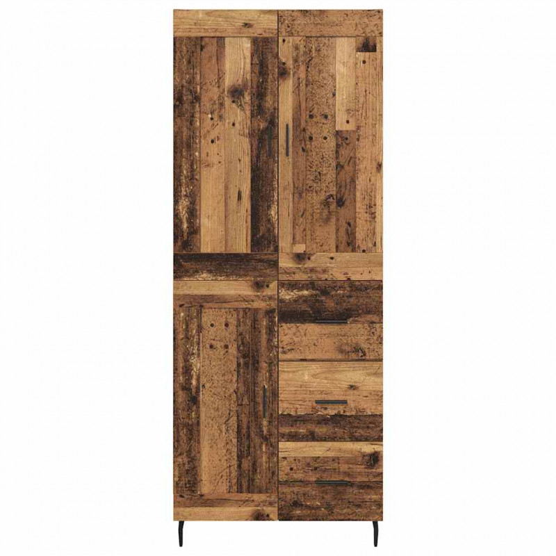 Highboard z szufladą 2 pcs Stare drewno Materiał drewnopochodny