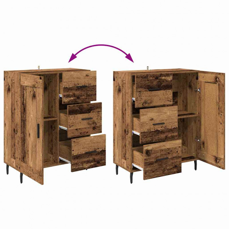 Highboard z szufladą 2 pcs Stare drewno Materiał drewnopochodny