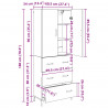 Highboard Czarny Dąb 69,5 x 34 x 180 cm Materiał drewnopochodny