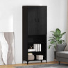 Highboard Czarny Dąb 69,5 x 34 x 180 cm Materiał drewnopochodny