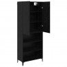 Highboard Czarny Dąb 69,5 x 34 x 180 cm Materiał drewnopochodny