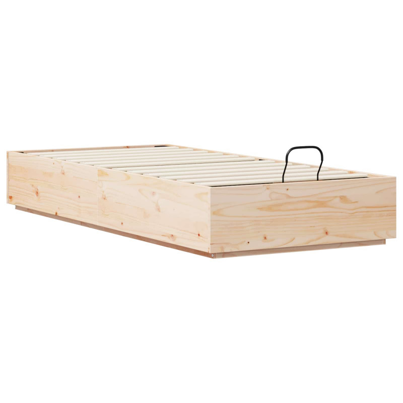Łóżko otomanowe Naturalny 80 x 200 cm Lite drewno sosnowe
