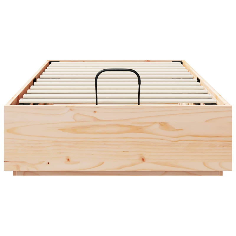 Łóżko otomanowe Naturalny 80 x 200 cm Lite drewno sosnowe