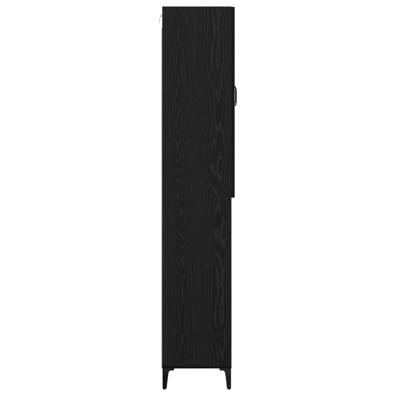 Highboard Czarny Dąb 69,5 x 34 x 180 cm Materiał drewnopochodny