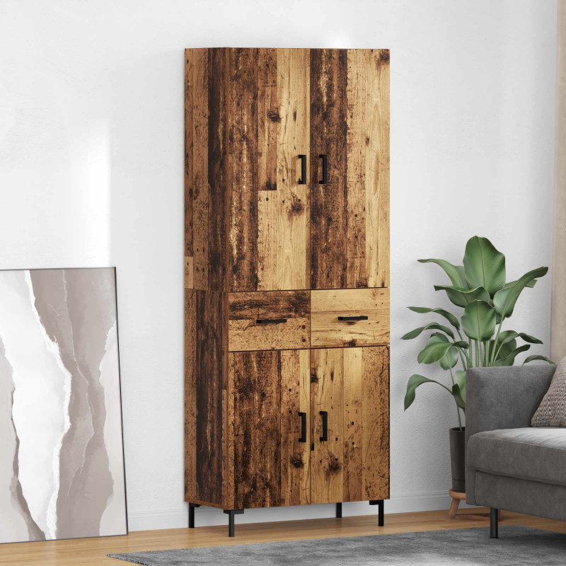 Highboard Montowane na ścianie Stare drewno 69,5 x 34 x 180 cm
