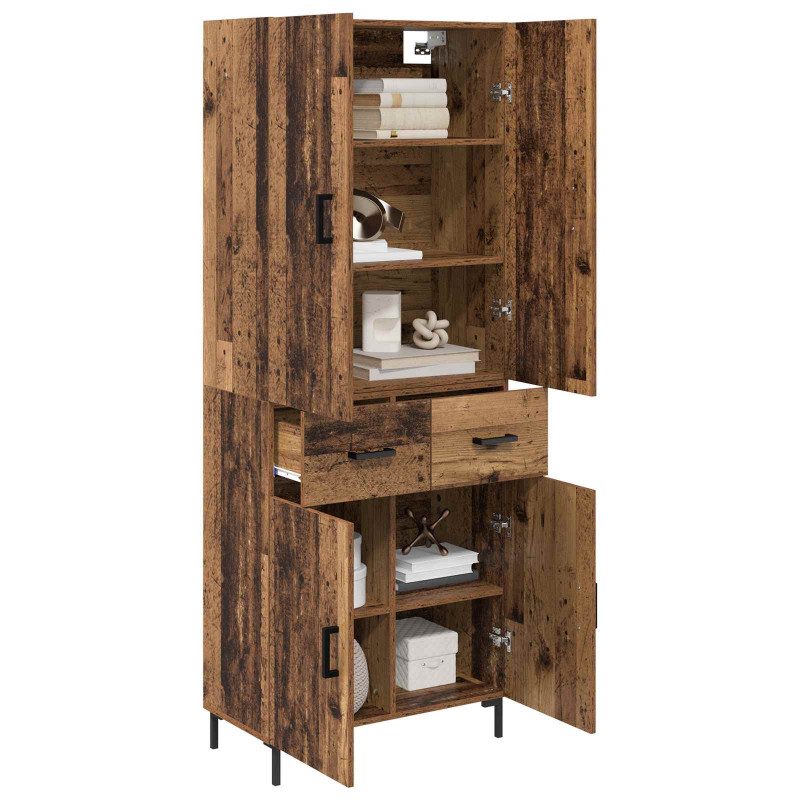 Highboard Montowane na ścianie Stare drewno 69,5 x 34 x 180 cm
