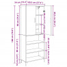 Highboard Czarny Dąb 69,5 x 34 x 180 cm Materiał drewnopochodny