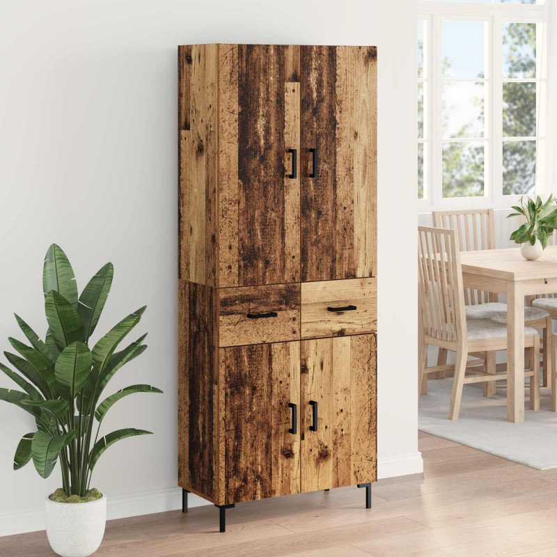 Highboard Montowane na ścianie Stare drewno 69,5 x 34 x 180 cm