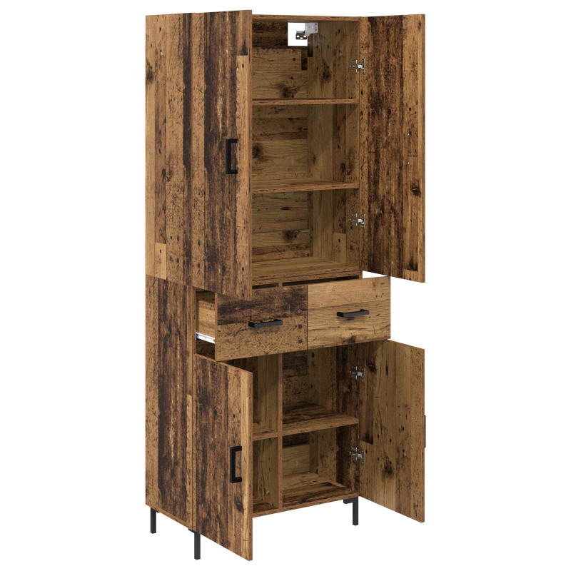 Highboard Montowane na ścianie Stare drewno 69,5 x 34 x 180 cm