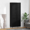 Highboard z szufladą 2 pcs Czarny Dąb Materiał drewnopochodny
