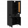 Highboard z szufladą 2 pcs Czarny Dąb Materiał drewnopochodny
