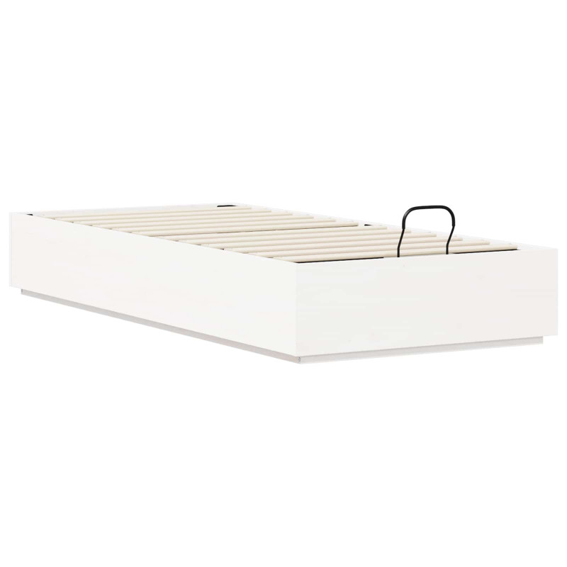 Łóżko otomanowe Biały 80 x 200 cm Lite drewno sosnowe