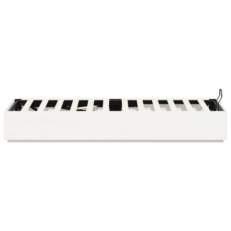 Łóżko otomanowe Biały 80 x 200 cm Lite drewno sosnowe