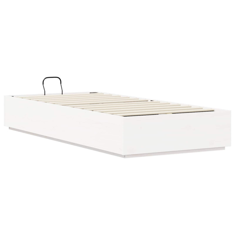 Łóżko otomanowe Biały 80 x 200 cm Lite drewno sosnowe
