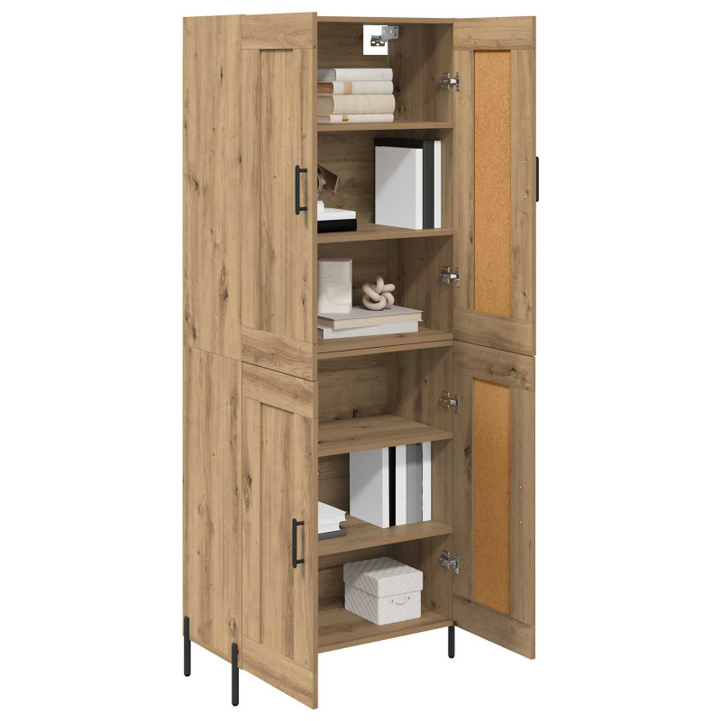 Highboard 2 pcs Dąb rzemieślniczy Materiał drewnopochodny