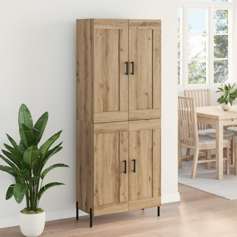 Highboard 2 pcs Dąb rzemieślniczy Materiał drewnopochodny