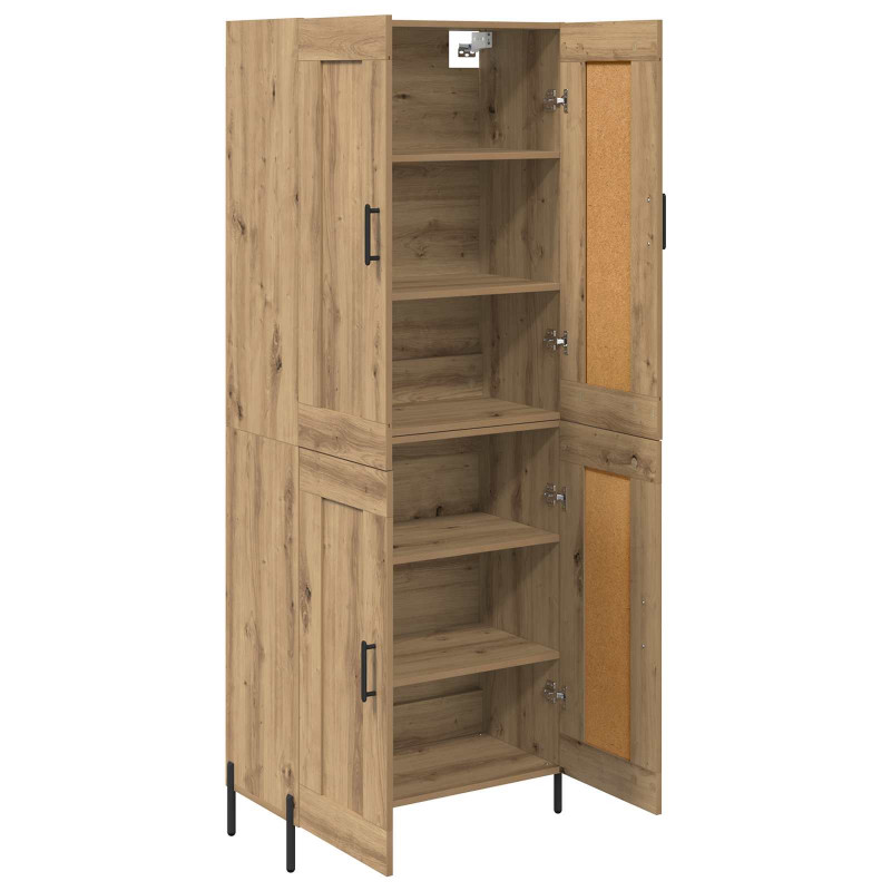 Highboard 2 pcs Dąb rzemieślniczy Materiał drewnopochodny