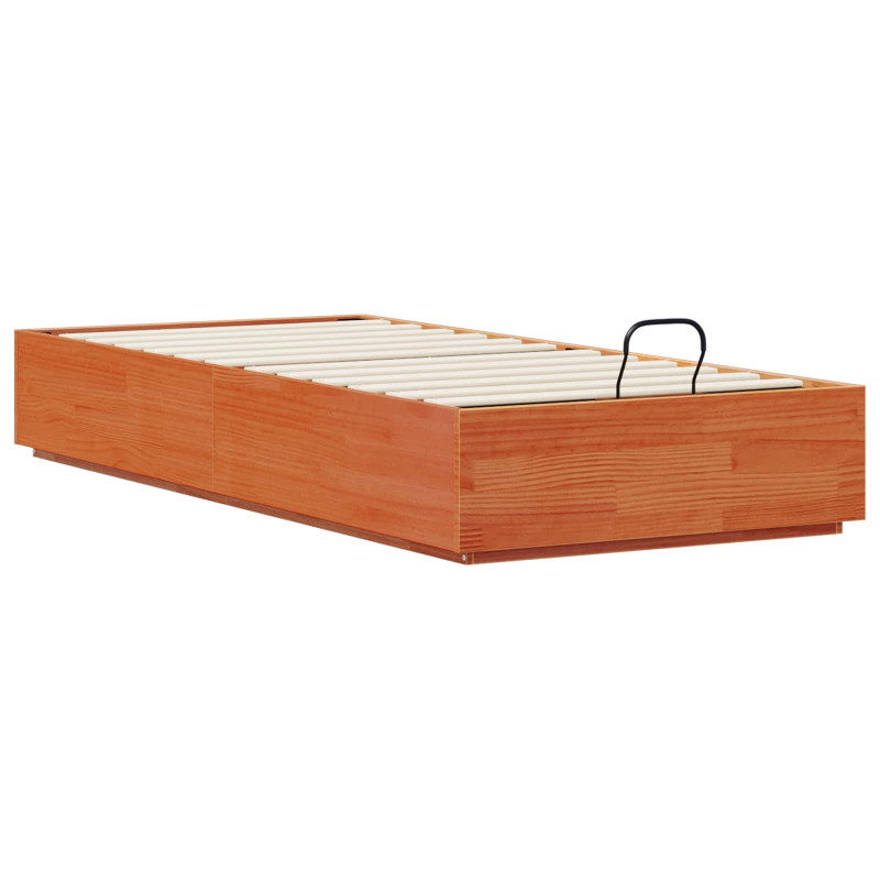 Łóżko otomanowe Woskowy Brąz 80 x 200 cm Lite drewno sosnowe
