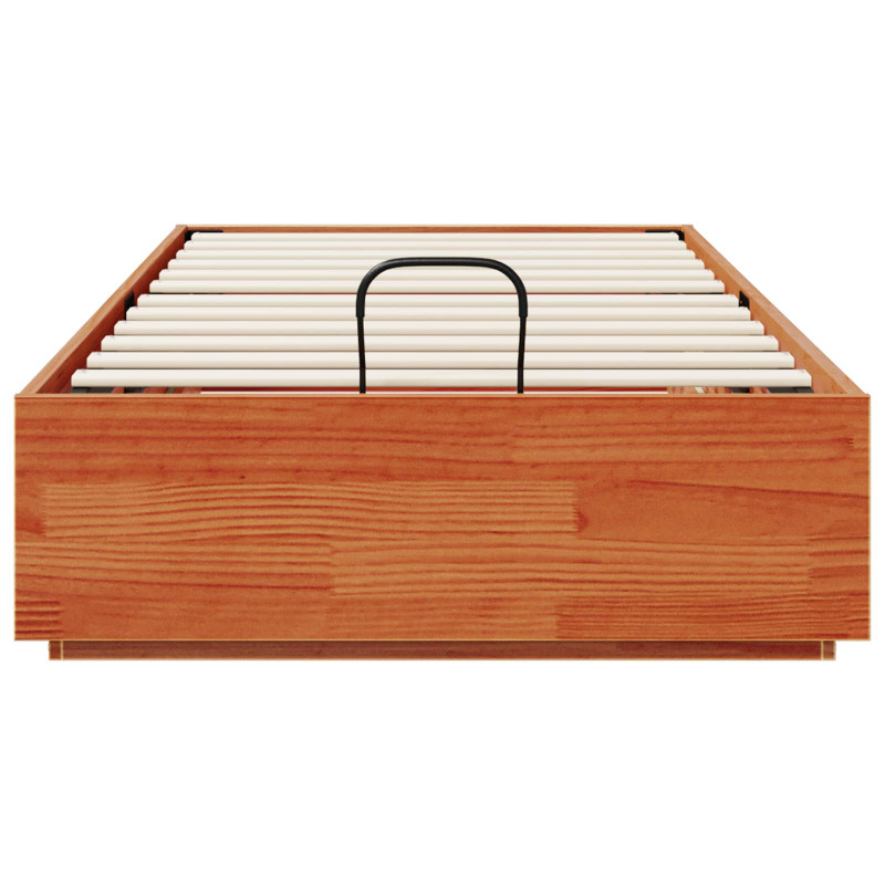 Łóżko otomanowe Woskowy Brąz 80 x 200 cm Lite drewno sosnowe