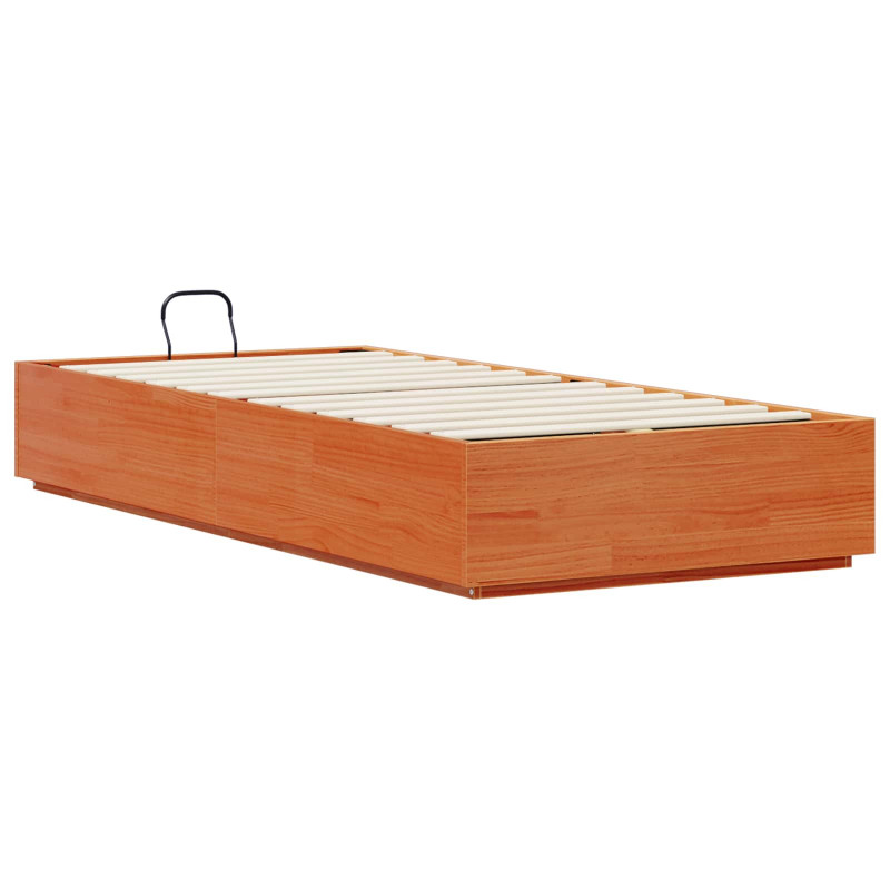 Łóżko otomanowe Woskowy Brąz 80 x 200 cm Lite drewno sosnowe