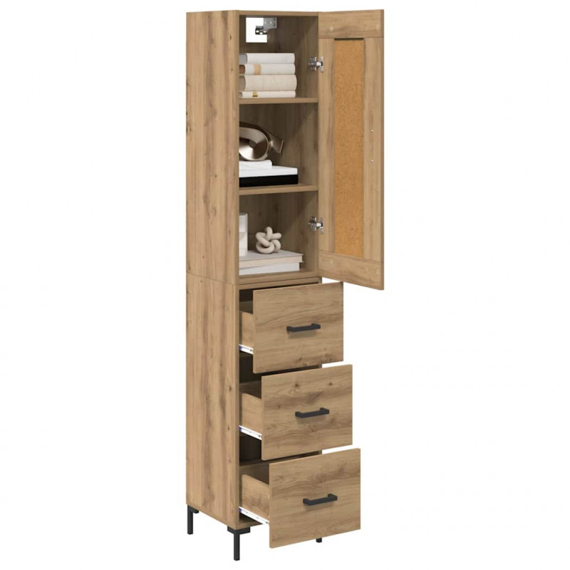 Highboard z szufladą Dąb rzemieślniczy 34,5 x 34 x 180 cm