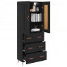 Highboard Czarny Dąb 69,5 x 34 x 180 cm Materiał drewnopochodny