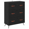 Highboard Czarny Dąb 69,5 x 34 x 180 cm Materiał drewnopochodny