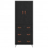 Highboard Czarny Dąb 69,5 x 34 x 180 cm Materiał drewnopochodny
