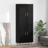 Highboard Czarny Dąb 69,5 x 34 x 180 cm Materiał drewnopochodny