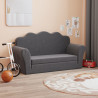 2-os. sofa dla dzieci, rozkładana, antracytowa, miękki plusz