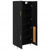 Highboard Czarny Dąb 69,5 x 34 x 180 cm Materiał drewnopochodny