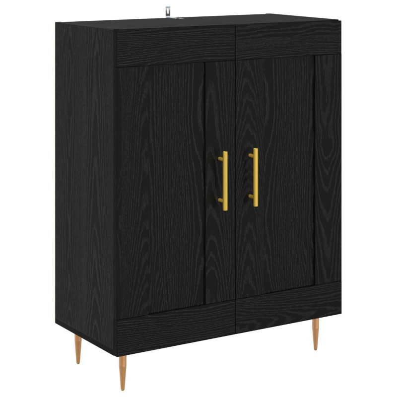 Highboard Czarny Dąb 69,5 x 34 x 180 cm Materiał drewnopochodny