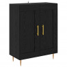 Highboard Czarny Dąb 69,5 x 34 x 180 cm Materiał drewnopochodny