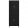 Highboard Czarny Dąb 69,5 x 34 x 180 cm Materiał drewnopochodny