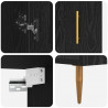 Highboard Czarny Dąb 69,5 x 34 x 180 cm Materiał drewnopochodny
