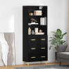 Highboard z szufladą Czarny Dąb 69,5 x 32,5 x 180 cm