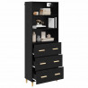Highboard z szufladą Czarny Dąb 69,5 x 32,5 x 180 cm