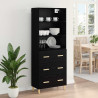 Highboard z szufladą Czarny Dąb 69,5 x 32,5 x 180 cm