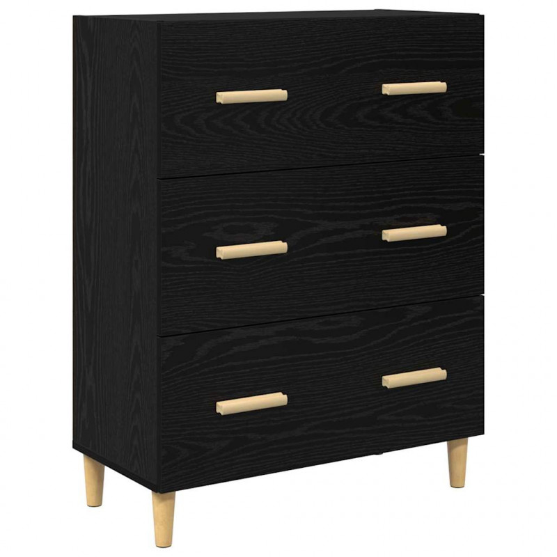 Highboard z szufladą Czarny Dąb 69,5 x 32,5 x 180 cm