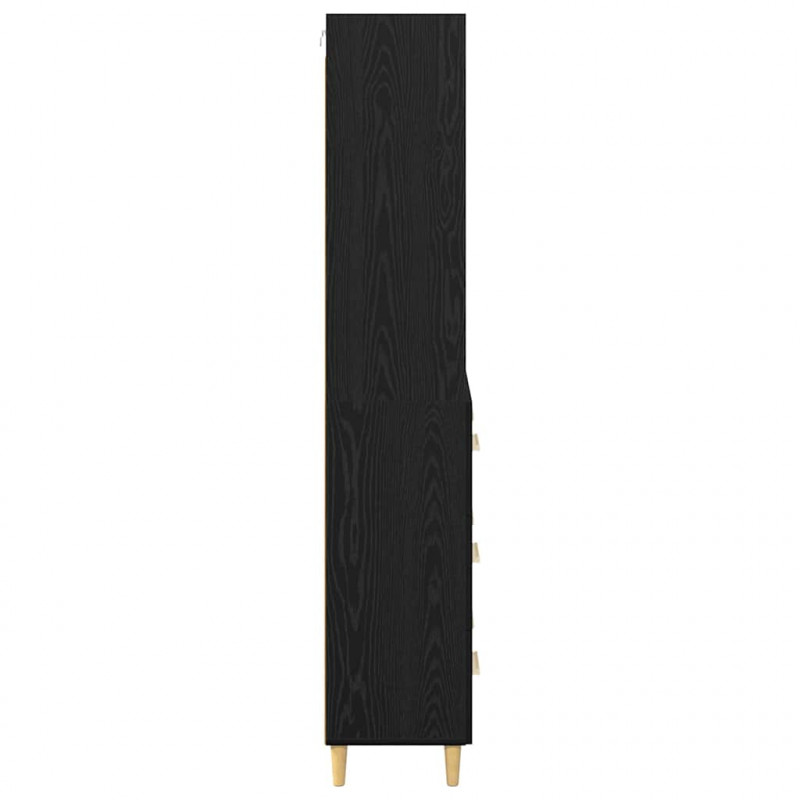 Highboard z szufladą Czarny Dąb 69,5 x 32,5 x 180 cm