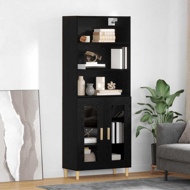 Highboard Czarny Dąb 69,5 x 32,5 x 180 cm