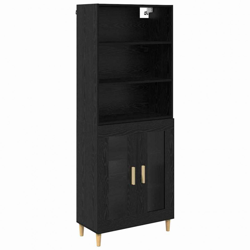 Highboard Czarny Dąb 69,5 x 32,5 x 180 cm